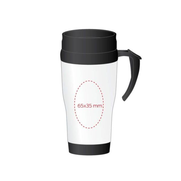 Термокружка 0.4 л белая, пластик