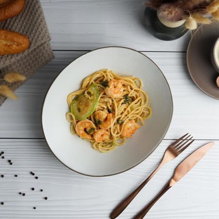 Салатник 800 мл 24*20,7 cм h8 cм White Matt New Brown Taiga P.L. [3]