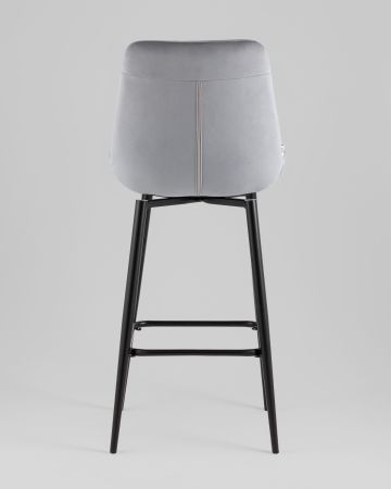 Стул барный Флекс с поворотным механизмом велюр велютто серый