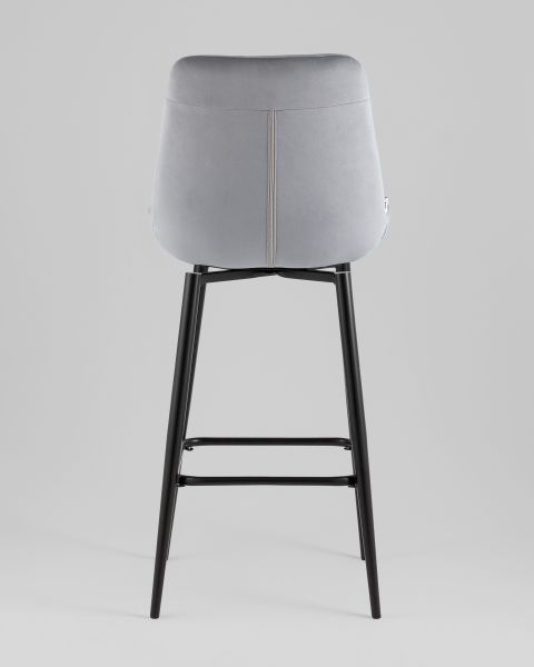 Стул барный Флекс с поворотным механизмом велюр велютто серый