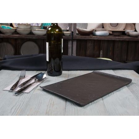 Блюдо прямоугольное 33,5*20,5 см h1,5 см с бортами Side Up2 Black Raw Stellar P.L. Proff Cuisine [1]