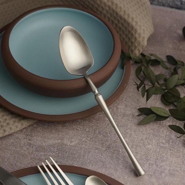 Ложка столовая 19,5 см матовая цвет серебро PVD 1920-Silvery P.L. [12]