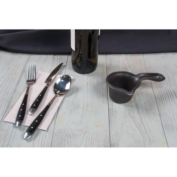 Соусник 100 мл d 7 см h5 см с ручкой Smooth Black Raw Stellar P.L. Proff Cuisine [6]