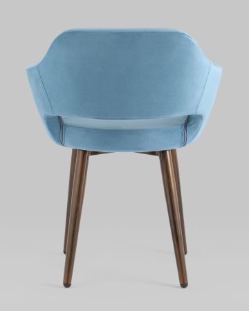 Стул с подлокотниками Саймон велюр пыльно-голубой