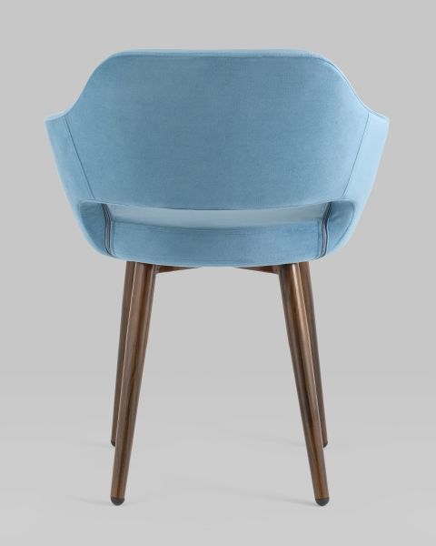 Стул с подлокотниками Саймон велюр пыльно-голубой