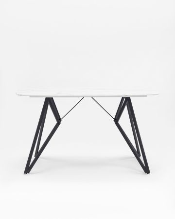 Стол обеденный Денвер 140*90 белый стеклянный