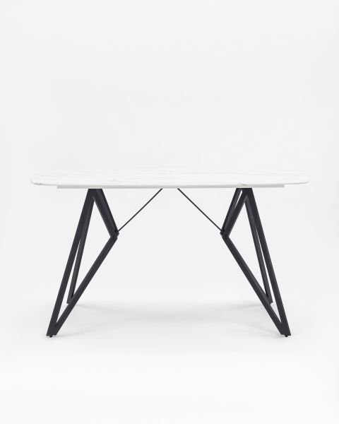 Стол обеденный Денвер 140*90 белый стеклянный