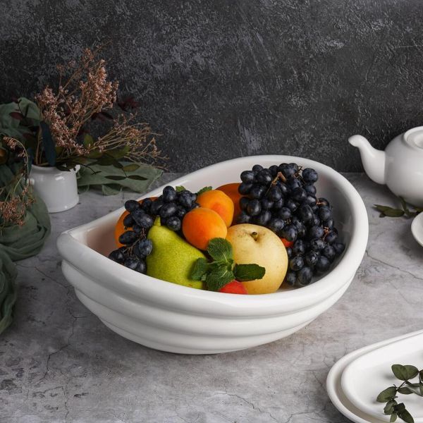 Салатник 1800 мл 32,5*27 см h14/9,5 см овальный Wave белый фарфор P.L. Proff Cuisine [1]