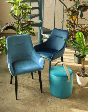 Стул Диана велюр темно-бирюзовый