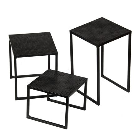 Подставка фуршетная стойка набор 3 шт П квадрат (12*12*10 см /12*12*15 см /12*12*20 см) черная P.L.