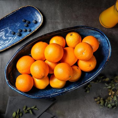 Блюдо овальное 51*29 см h12 см 5,5 л Aqua Blue Style Buffet P.L. [1]