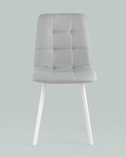 Стул Chilly рогожка светло-серый ножки белые