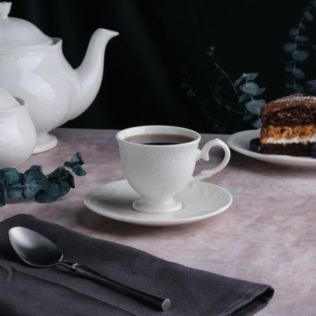 Кофейная пара 100 мл белая d 6,8 см h6 см Aristocrat Noble [6]