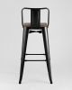 Стул барный TOLIX WOOD со спинкой черный глянцевый