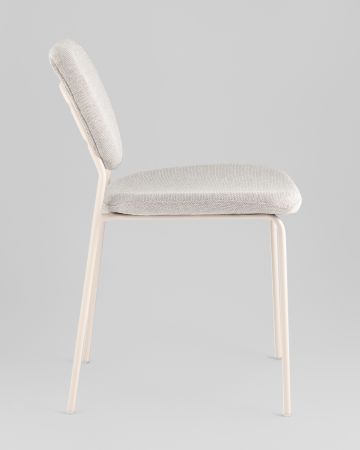 Стул обеденный Gigi шенилл серый белые ножки