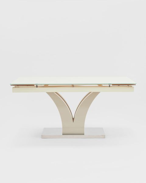 Стол обеденный Верона раскладной 160-220*90 глянцевый бежевый