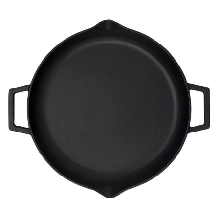 Сковорода 30 см с 2-мя ручками чугун черная ИНДУКЦИЯ LAVA