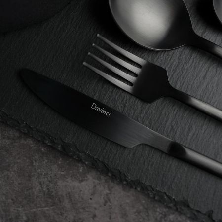 Вилка столовая 19 см матовая черный цвет Black Sapporo PVD P.L. - Davinci [12]