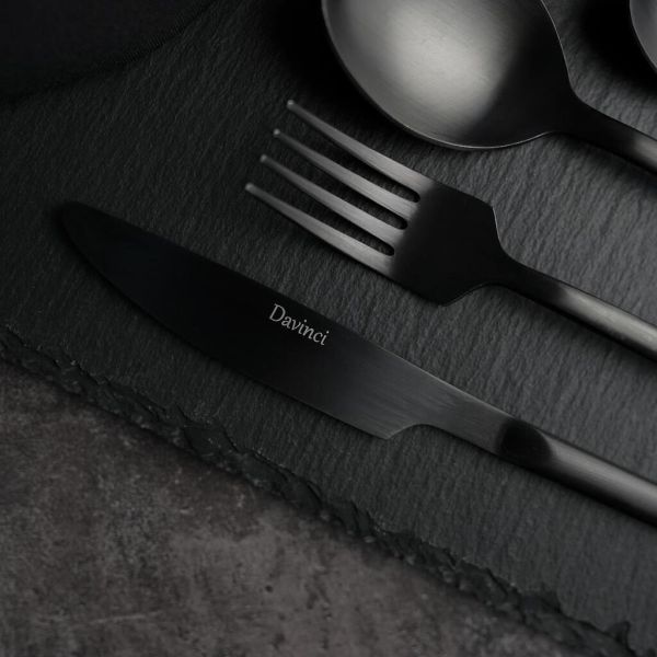 Вилка столовая 19 см матовая черный цвет Black Sapporo PVD P.L. - Davinci [12]