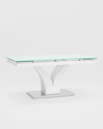 Стол обеденный Верона раскладной 160-220*90 глянцевый белый