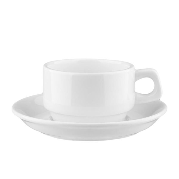 Кофейная пара 100 мл белая фарфор Stackable P.L. Proff Cuisine [6]