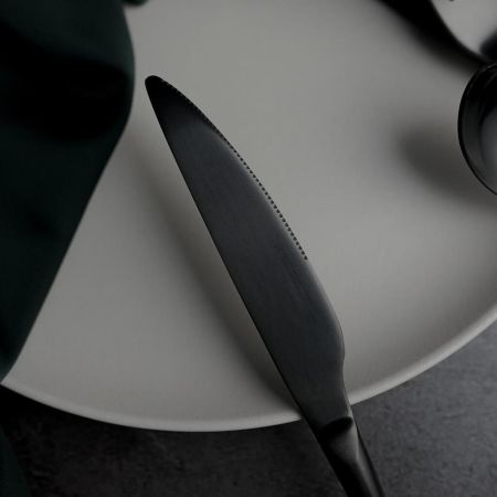 Нож столовый 23,5 см матовый черный цвет PVD Alessi-Black P.L. [12]