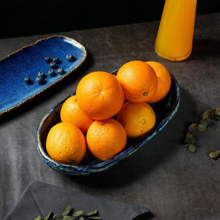 Блюдо овальное 35*20,5 см h6 см 2 л Aqua Blue Style Buffet P.L. [1]