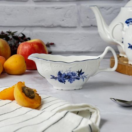 Соусник 150 мл 12*5,9 см h7,1 см с ручкой фарфор Blue Flower P.L. Proff Cuisine [1]