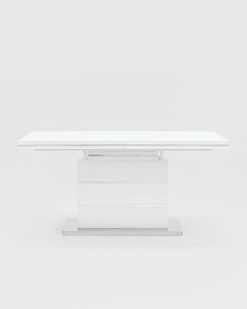 Стол обеденный Глазго раскладной 160-215*90 глянцевый белый