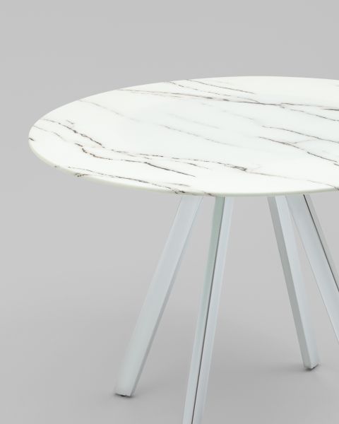 Стол обеденный Хьюстон D100 белый стеклянный