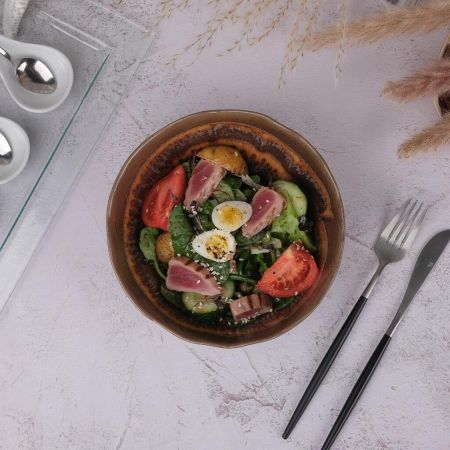 Салатник 1125 мл d 18,5/9,4 см h7,7 см Dark Brown Lava lines Frutti di Mare P.L. [1]