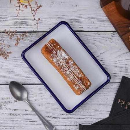 Блюдо прямоугольное 17*12,6*1,8 см 250 мл (поднос) Blue Rim эмалированая сталь SUNNEX [1]