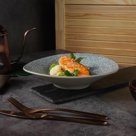 Салатник 600 мл 26,5*24,3 см h5,8 см глазурь Glossy Stone Untouched Taiga P.L. Proff Cuisine [1]