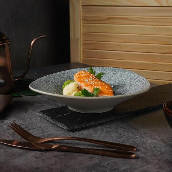 Салатник 600 мл 26,5*24,3 см h5,8 см глазурь Glossy Stone Untouched Taiga P.L. Proff Cuisine [1]