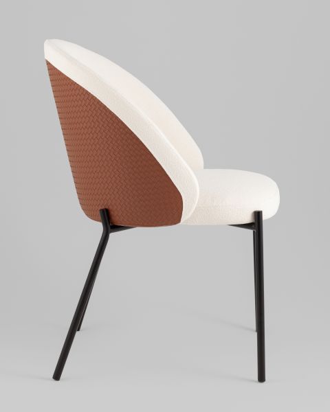 Стул обеденный Adelinde бежевый с коричневой экокожей