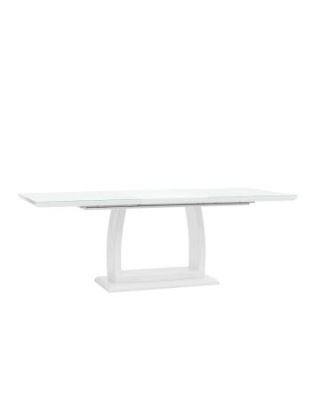 Стол обеденный Орлеан раскладной 160-215*90 глянцевый белый