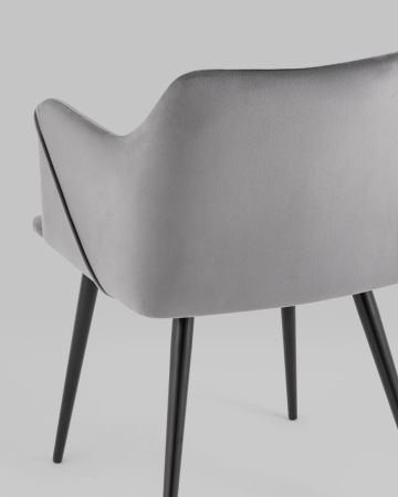 Стул с подлокотниками Джоэл велюр серый