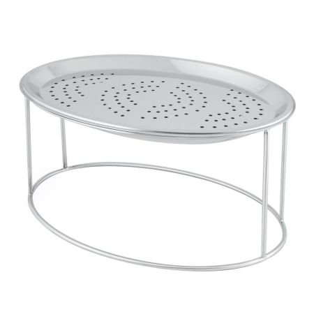 Подставка фуршетная стойка + блюдо дренаж 47,5*32 см h19 см овальная прут нерж. P.L. Proff Cuisine