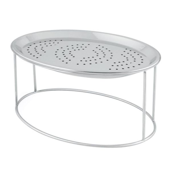 Подставка фуршетная стойка + блюдо дренаж 47,5*32 см h19 см овальная прут нерж. P.L. Proff Cuisine