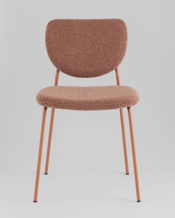 Стул обеденный Gigi коричневый букле розовые ножки