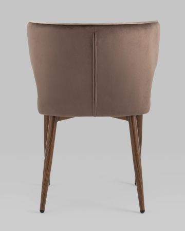 Стул Матео с кантом велюр коричневый ножки дерево