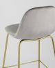 Стул барный Валенсия велюр серый золотые ножки