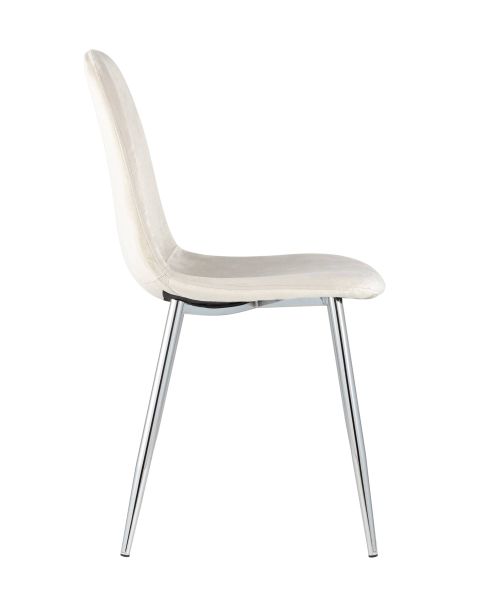Стул Валенсия велюр кремовый хромированные ножки