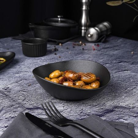 Салатник 260 мл 15*13,5 см h4,8 см Wave Up Smooth Black Raw Stellar P.L. Proff Cuisine [6]