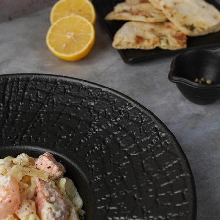 Тарелка глубокая 250 мл d27 см h6,3 см для пасты, для супа Black Raw Wood P.L. Proff Cuisine [4]