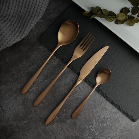 Нож столовый 23,5 см матовый цвет светлая медь PVD Alessi-Copper P.L. [12]