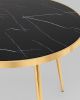 Стол обеденный Гелиос 100*100 стекло черный мрамор сталь золото