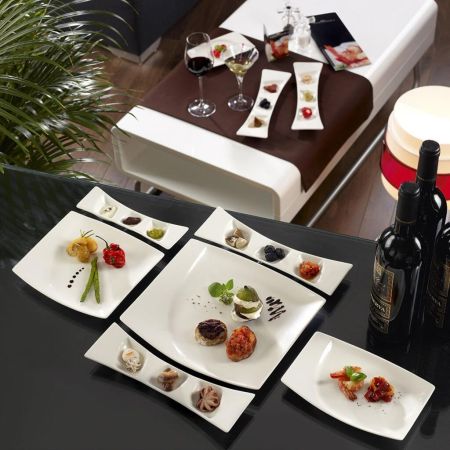 Тарелка RAK Porcelain Mazza прямоугольная, 3 секции, 26*7,5 см