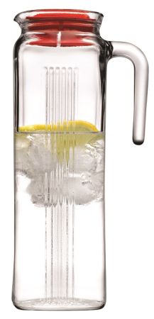 Кувшин 1,3 л. d=78 мм. h=270 мм. с красной крышкой Фриго /6/216/