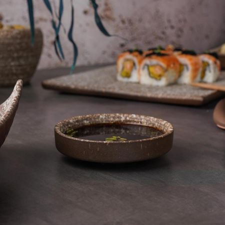 Соусник 45 мл d 8,7 см h1,8 см круглый Brown Stone Untouched Taiga P.L. Proff Cuisine [1]